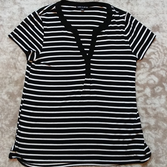 Women's Cable&Gauge Striped Blouse, size Med, blk&wht, in NEW CONDITION! - Picture 1 of 4